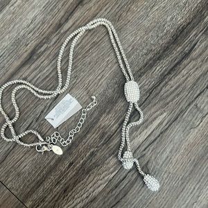 NWT Chico’s silver long necklace.